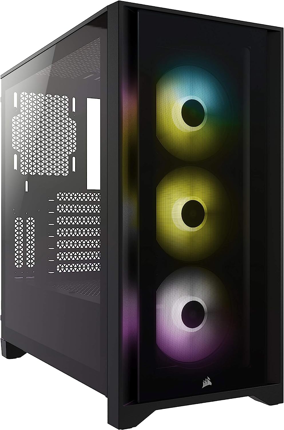 Corsair iCue 4000X RGB ATX Case with Window, No Power Supply, USB3.1 Type-C, and 3 x 120mm RGB Fans - CAS-4000XRGB