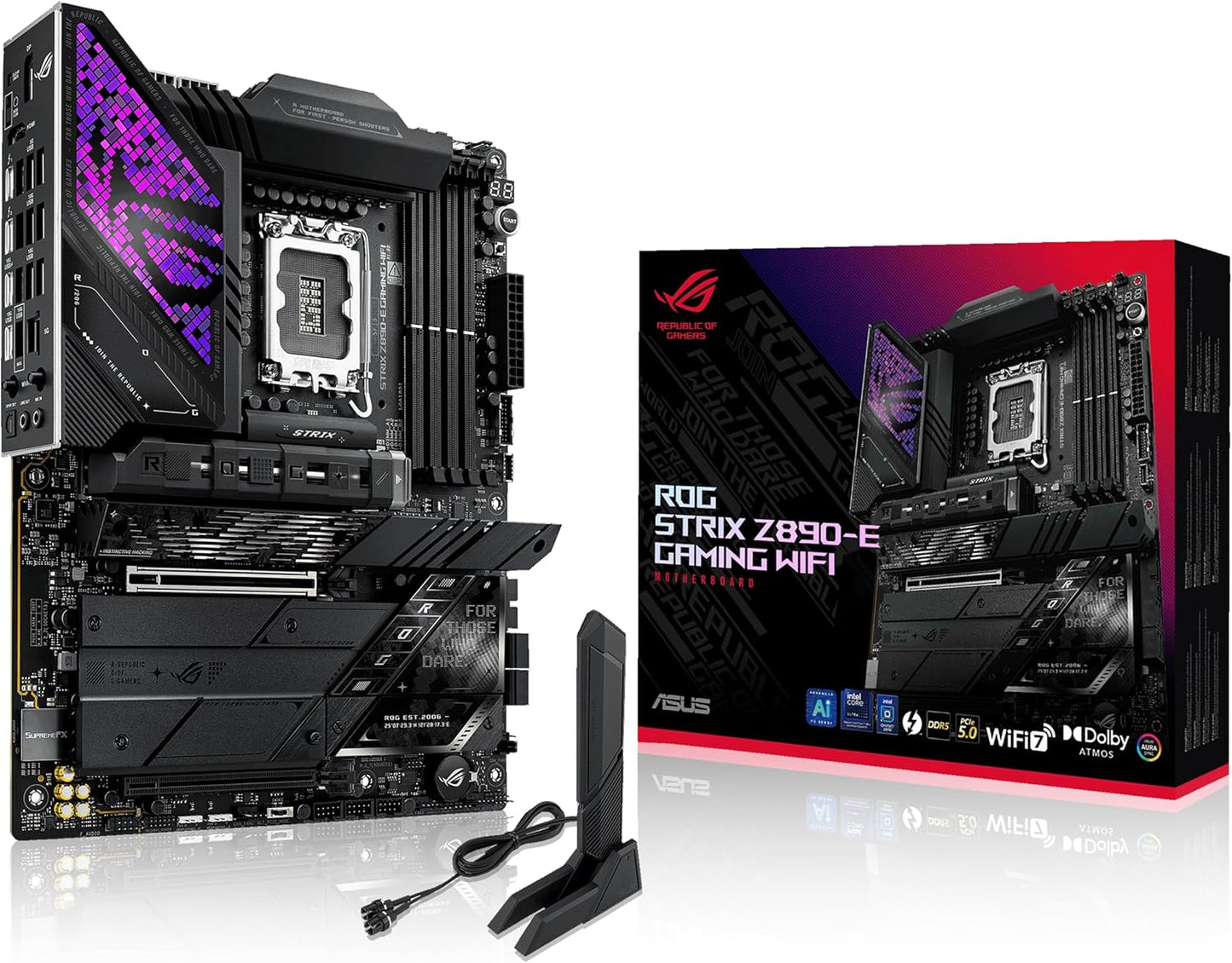 Asus ROG Strix X870E-E Gaming WIFI ATX Motherboard, AM5, 10Gb LAN, RAID, HDMI/DP/VGA, DDR5, USB3.2 - MBA-X870EEGW