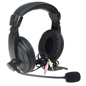 Stereo Headset with Microphone and Volume Control, Black - MIC-LM750