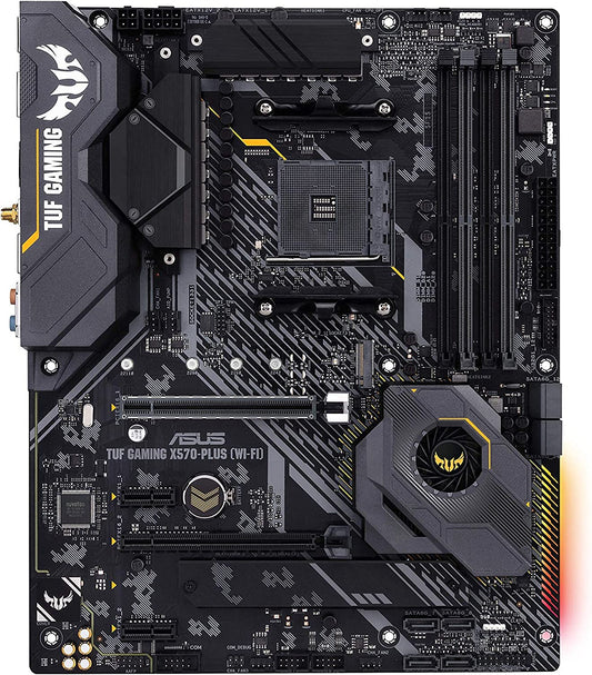 Asus TUF Gaming X570-PLUS (WI-FI) ATX Motherboard, AM4, DDR4, USB 3.2, RAID, LAN, CrossfireX - MBA-X570PLUS
