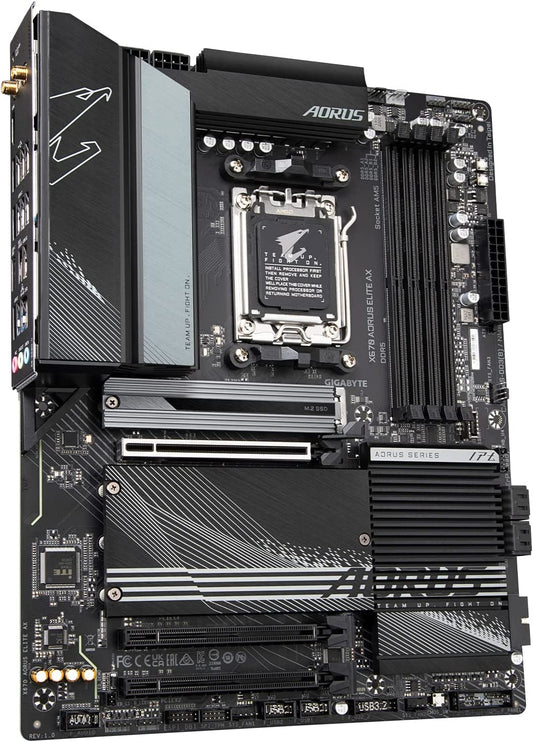 Gigabyte X670 Aorus Elite AX ATX Motherboard, So. AM5, 2.5Gb LAN, RAID, HDMI, DDR5, USB3.2, WiFi/BT - MBA-X670AEAX