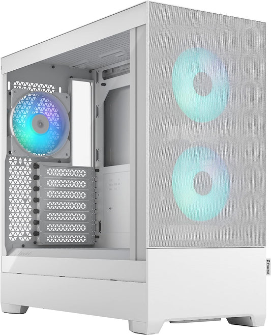 Fractal Design Pop Air RGB ATX Case with Window, No Power Supply, USB3.0, 3xRGB Fans, White - CAS-POPAIRW