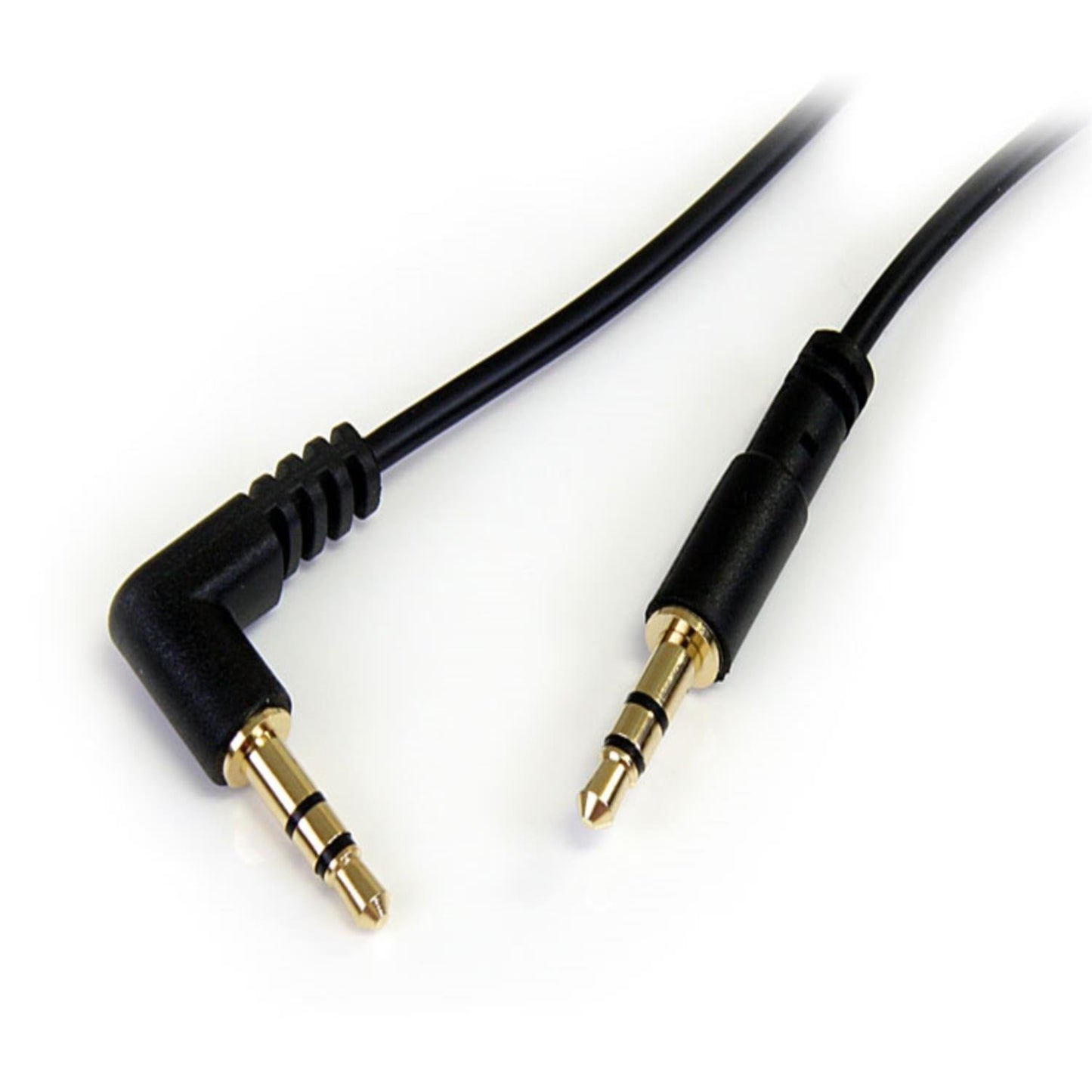 Stereo 3.5mm Male to 3.5mm Male Audio Cable w/ 90-degree Angle, 6 ft - CBA-MM90