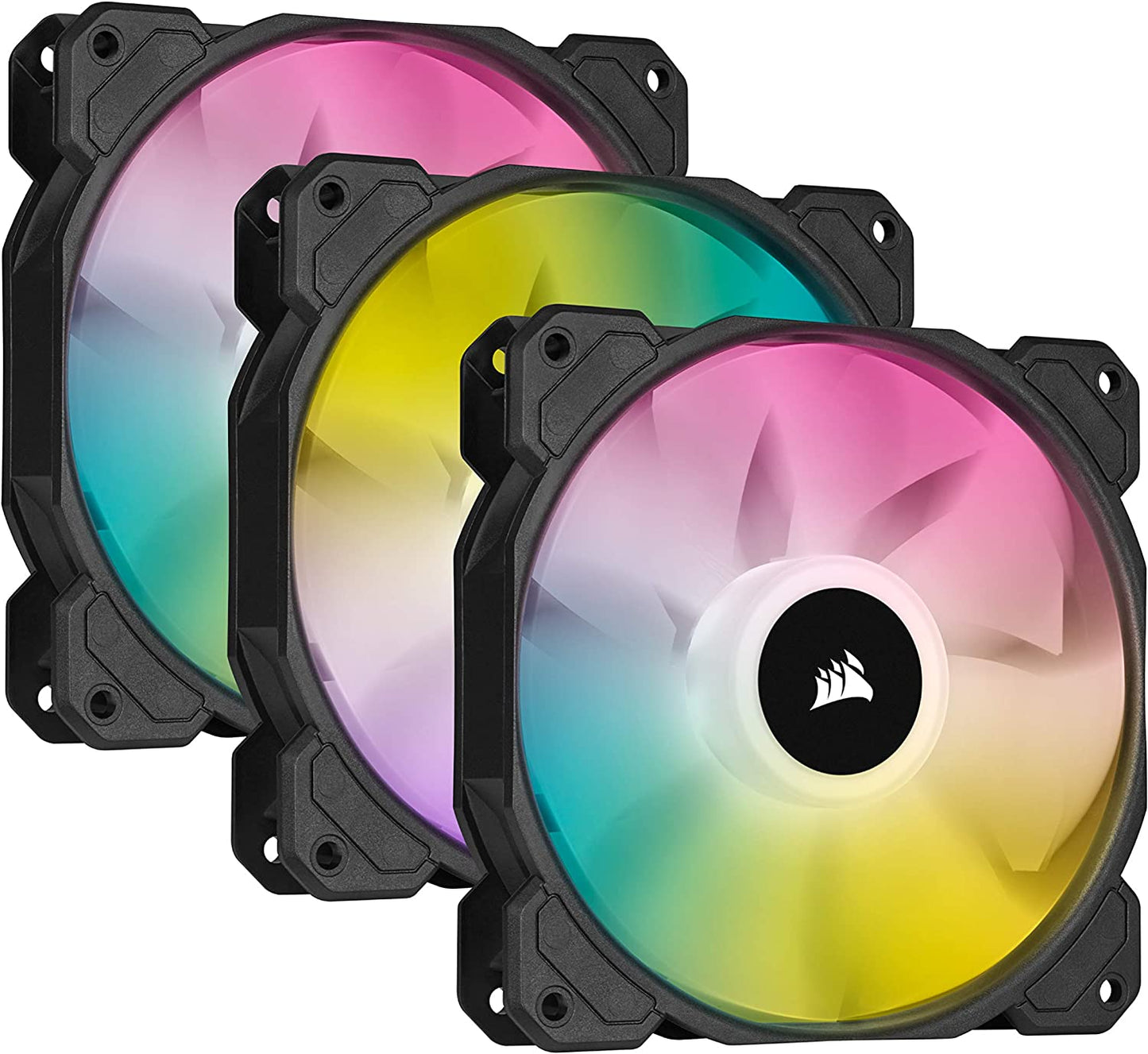 Corsair iCUE SP120 RGB Fan Kit: 3x120mm PWM RGB Case Fans w/ fan hub - FAC-SP120RGB