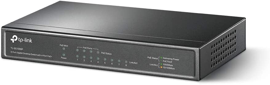 TP-Link Power over Ethernet TL-SG1008P 8-port 10/100/1000M PoE Switch, including 4 PoE Ports - NPE-TLSG1008P