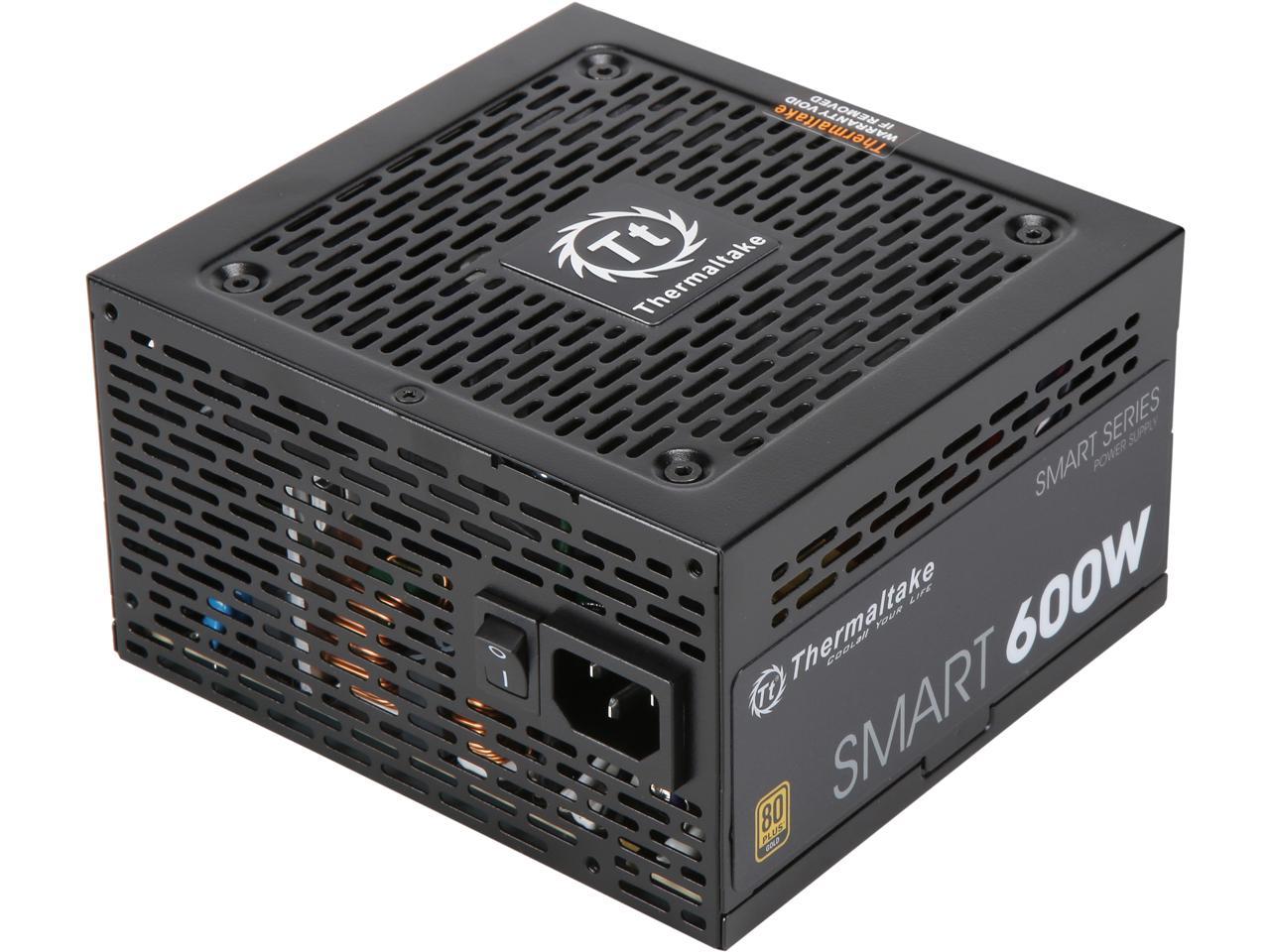 600W Thermaltake Power Supply, 80+ Gold Certified, Active PFC - POW-600TT